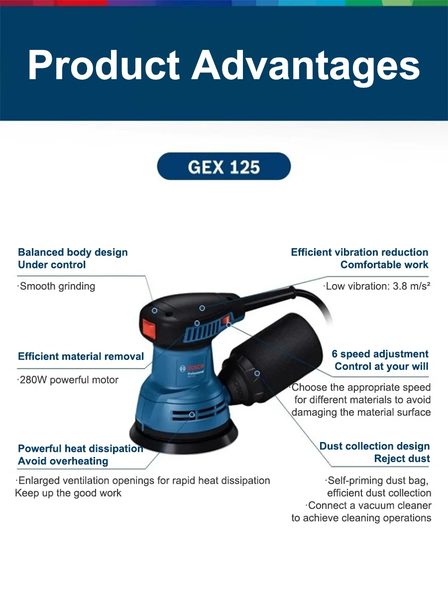 보쉬 GEX125 280W 다기능 오비탈 샌더/샌드 그 - Woodworking Machinery 리뷰 및 가격