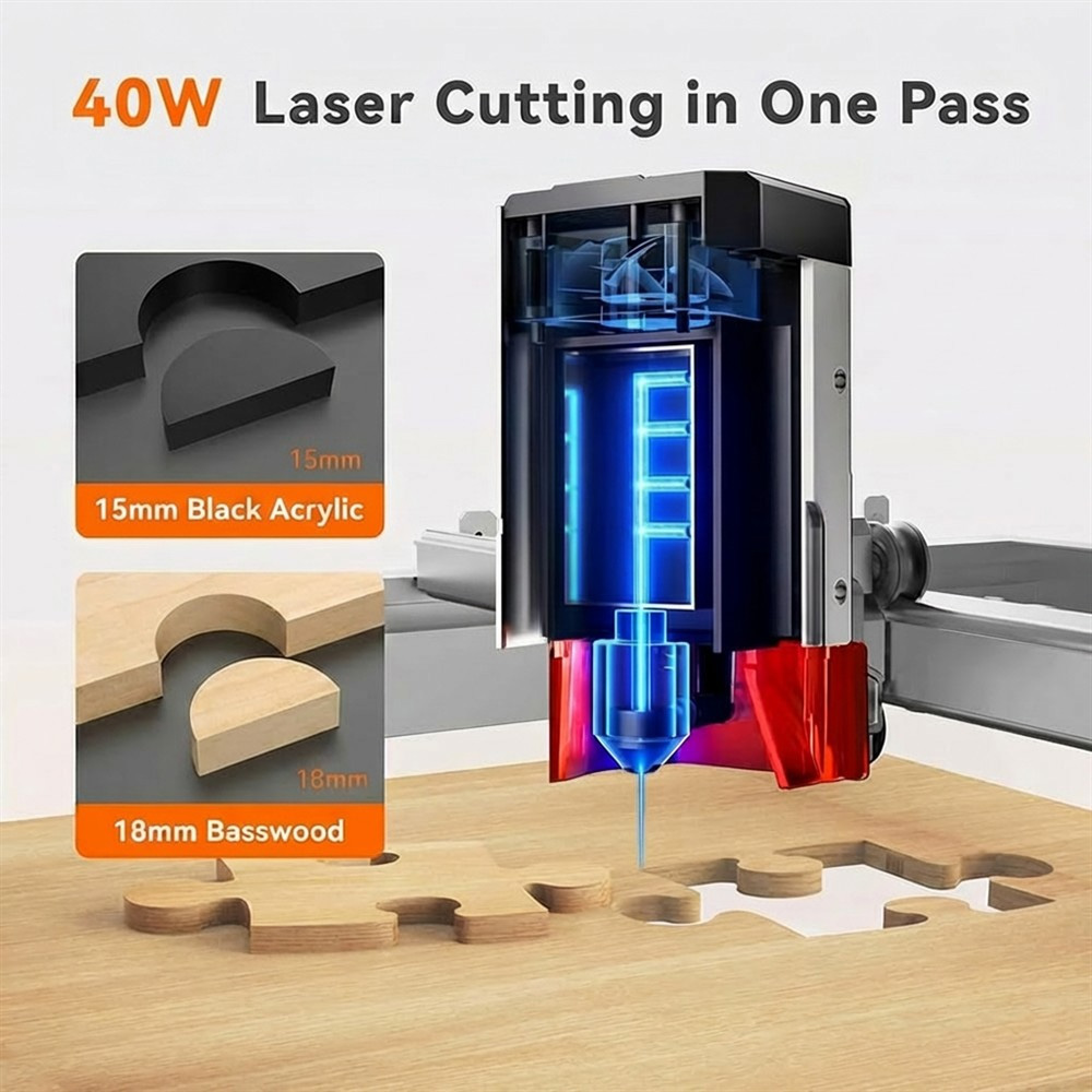 TOOCAA L2 40W AI 데스크탑 레이저 조각기  - Woodworking Ai 리뷰 및 가격