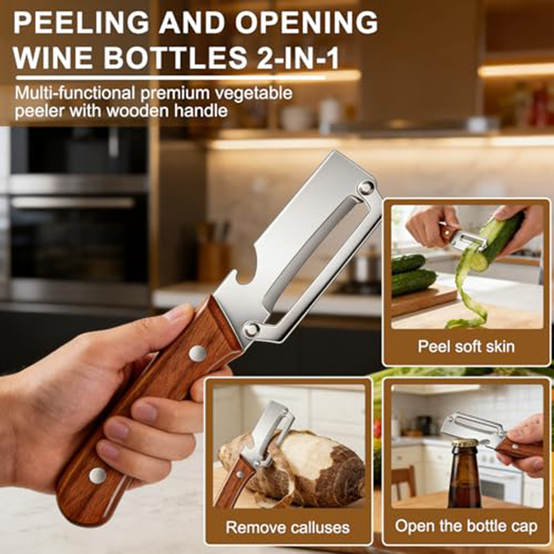 스테인리스 스틸 주방 필러, 나무 손잡이가 있는 야채  - Woodworking Diy Projects 리뷰 및 가격